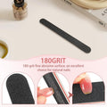 HeeYaa 5 Rows 2 Layers 10 PCS Nail File, Red Tough PP Core, Exquisite Kraft Paper Box, Double Sided 100/180 Grit Black Emery Board Manicure