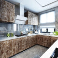 Livelynine Counter Top Covers Peel and Stick Brown Marble Contact Paper for Countertops Waterproof Wallpaper Kitchen Countertop Laminate Sheets
