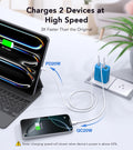[40W/2Pack] Wall Charger, USB C Charger Block, Multi-Port PD + QC 3.0 Super Fast Charging Power Plug Adapter Brick for Watch Series 9 8 7, Iphone