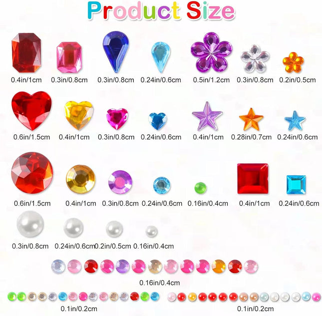 2774Pcs Gem Stickers Jewels for Crafts - Self Adhesive Rhinestone Jewel Stickers, Stick on Gems Rhinestones for Crafts, 