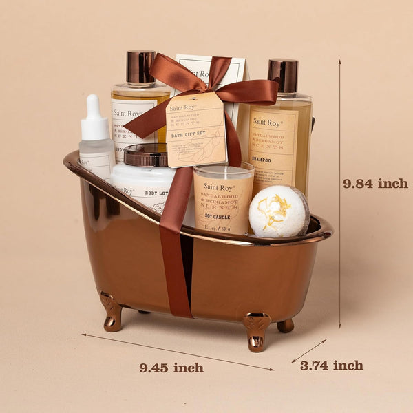 Bath Gifts for Men Dad Birthday Gifts Spa Kit Cedar & Bergamot Mens Gift | Bath Gift Set and Shower Gift Bath and Body Gift Basket Set Mans Gift