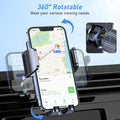 Car Phone Holder Mount, Super Stable Air Vent Cell Phone Car Mount with 2025 Metal Hook Clip, 360Â° Rotation,One Button Release for Iphone,