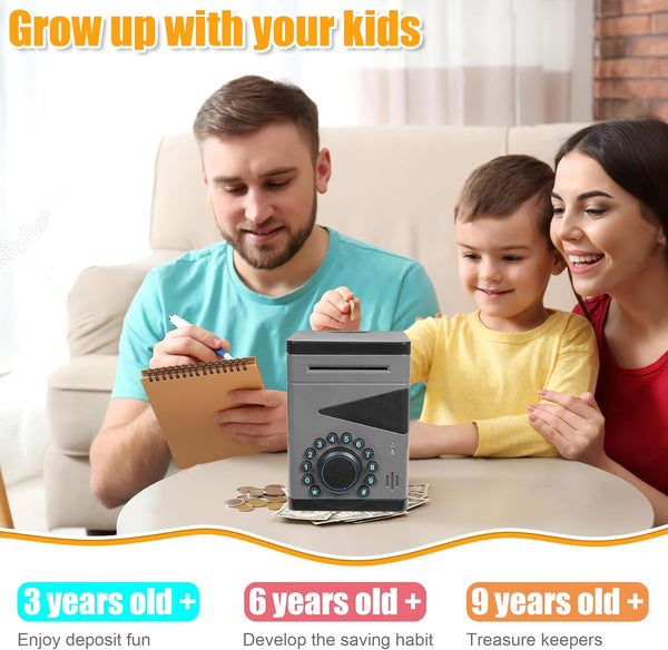Boy Piggy Bank for Kids, Safe for Kid with Cultivating Good Saving Habit, Electronic Bank for Real Money, Ideal Gift for 3 4 5 6 7 8-12 Years Old