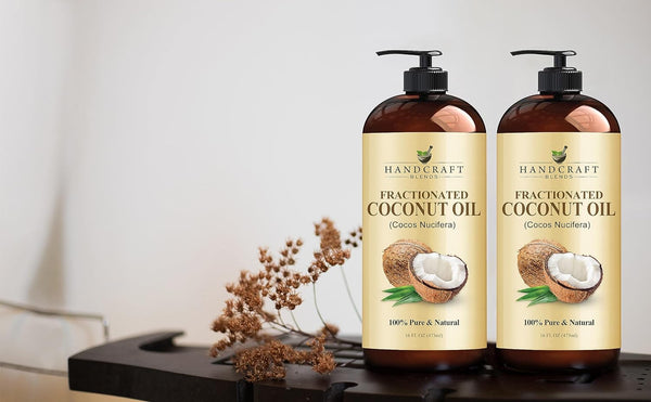 Handcraft Blends Fractionated Coconut Oil - 16 Fl Oz - 100% Pure and Natural - Premium Grade Carrier Oil for Skin, Hair and Body - Massage - Hair