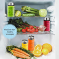 Glass Juice Bottles 4 Pack 16 Oz - Wide Mouth Glass Water Bottles with Lids - Borosilicate,Stainless Steel Lids for Juicing, Smoothies, Infused