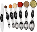 Magnetic Measuring Spoons Set Stainless Steel with Leveler, Stackable Metal Tablespoon Measure Spoon for Baking, Cups and Spoon Set Kitchen