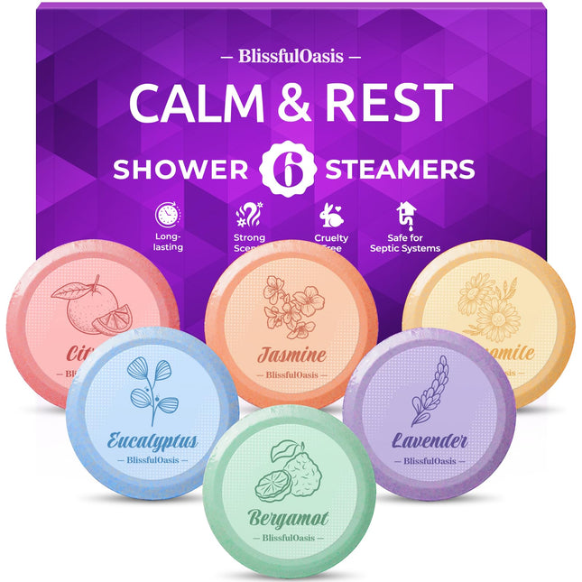Shower Steamers 6 Packs, Shower Bath Bombs with Natural Fragrance, Self-Care & R