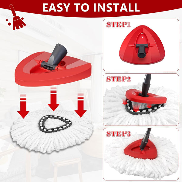 Easywring 1-Tank System,Mop Replacement Heads for O-Ceda Mop Replace Head, Spin Mop Heads Replacements, Microfiber Spin Mop Refills, Easy Cleaning
