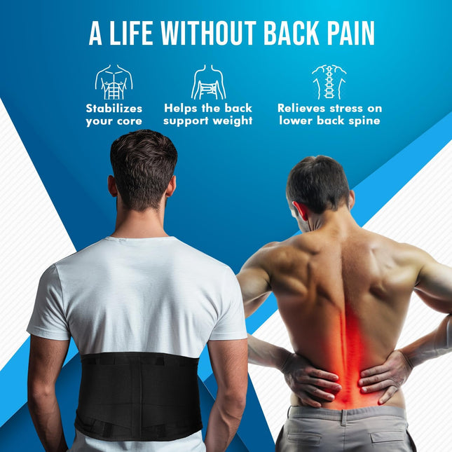 Nyortho Back Brace Women & Men - Medium -30"-34"- Relieves Pain - Support Suspen