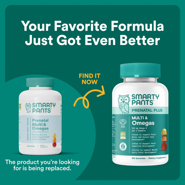 Smartypants Prenatal Vitamins for Women, Multivitamin Gummies: Omega 3 Fish Oil 
