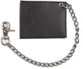 Dickies Men's RFID Everyday Leather Bifold Chain Wallet Black One Size Pebbled Black