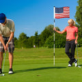 KINGTOP USA Golf Flag 20X14 Inch - Tube Inserted, Dual-Layer 420D Nylon, Double Sided Printing - Standard Putting Green Flags for Backyard