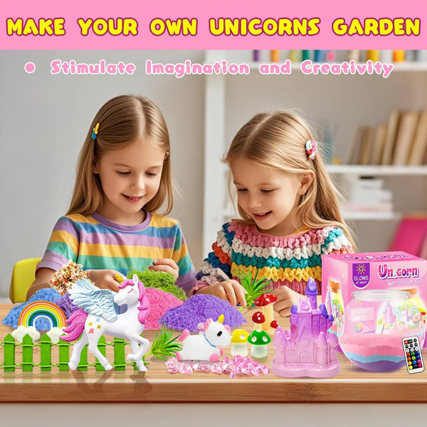 Unicorn Terrarium Kit for Kids, Unicorn Toys for Girls Age 4-6, Arts and Crafts Birthday Gift for Kids Ages 4 5 6 7 8 9 10 Year Old, Unicorn