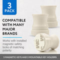 IMPRESA (3 Pack) Magnetic Safety Lock Key for Childproof Cabinet Locks - Includes 3 Adhesive Magnetic Key Holders White