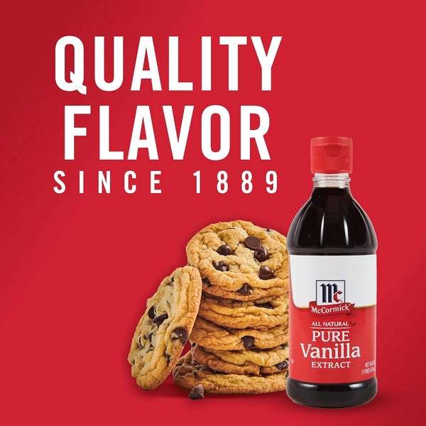McCormick Vanilla Extract, Pure, No Corn Syrup, Gluten Free, Rich, Sweet Flavor and Aroma for Baking and Savory Dishes, 16 fl oz