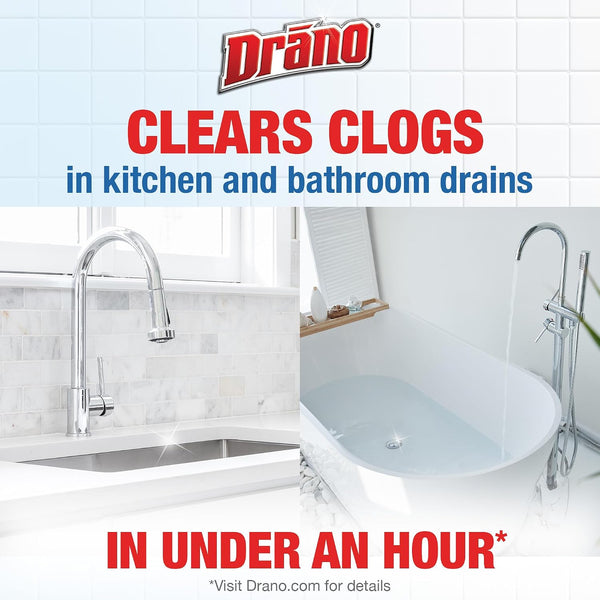 Drano Balance Drain Clog Remover and Cleaner, Non-Corrosive Formula, Safe on All Pipes and Septic Tanks, Formulated Using Only Essential