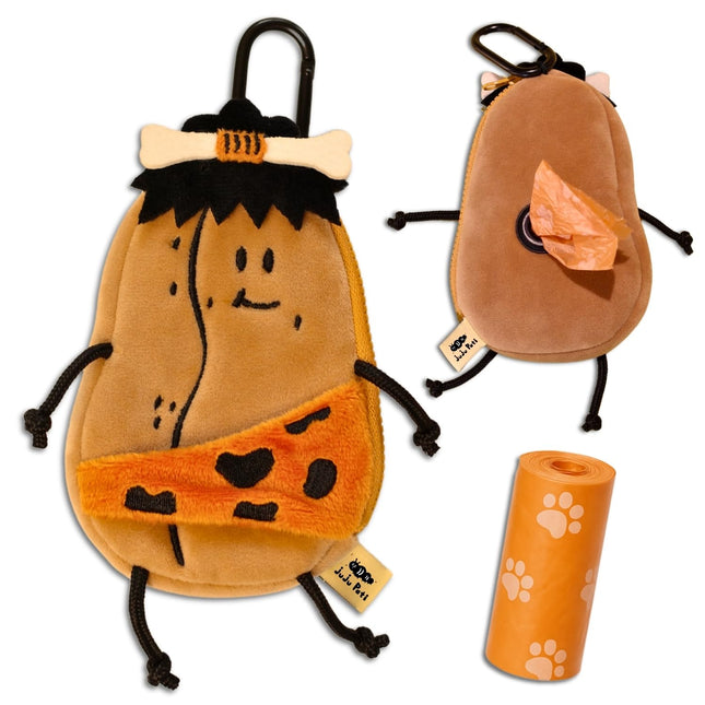 Dog Poop Bag Holder for Leash with Waste Bags and Keychain Clip, Easy Refill, Un