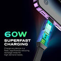 Statik Hexcharge Keychain Charger Cable - Portable 4 in 1 Charging Cable Key Ring, 60W Fast Charging, Universal Multi Charging, Compatible with