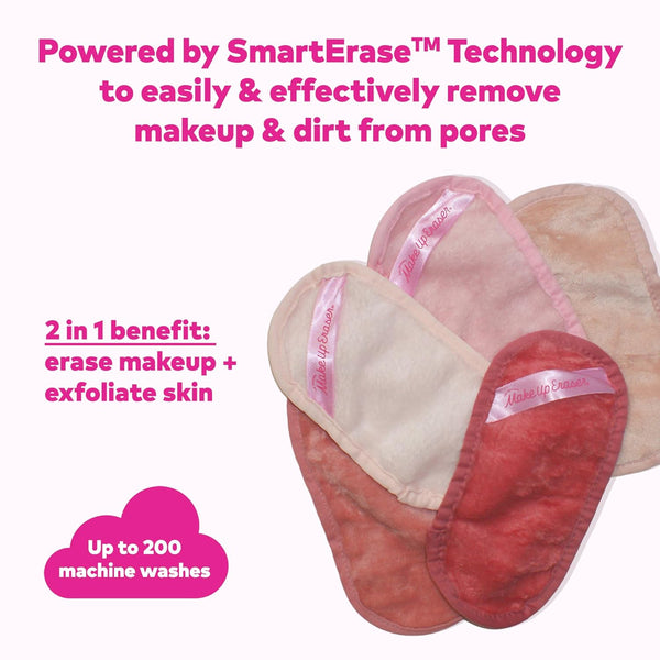The Original Makeup Eraser Mini PRO 5Pk Gift Set, Erase All Makeup with Just Water, Including Waterproof Mascara, Eyeliner, Foundation, Lipstick,