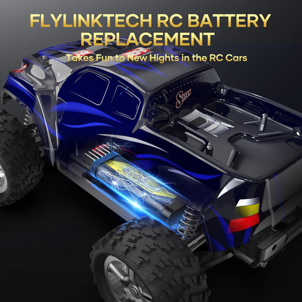 7.2V 6200mAh NIMH Battery for RC Cars, 6-Cell Flat Rechargeable Battery Pack, Replacement Hobby Battery with Tamiya Connector for Car Truck Truggy