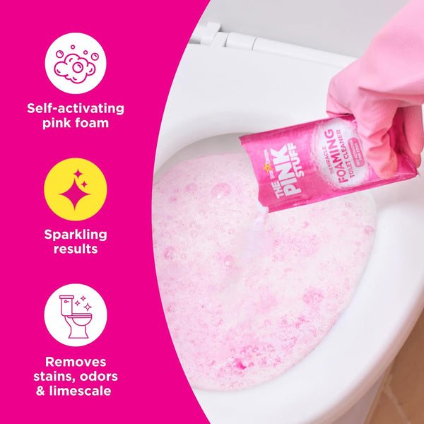 Stardrops - the Pink Stuff - the Miracle Power Foaming Toilet Cleaner - 2 Treatments - Self Activating Pink Foam, 25 Ounce (Pack of 1)