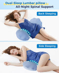 Lower Back Pain Relief Pillow for Sleeping Memory Foam Lumbar Support Pillow for Side Back Sleepers - Ergonomic Waist Pillow - Back Pain Relief