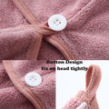 M-bestl 2 Pack Microfiber Hair Towel Wrap,Hair Drying Towel with Button Design,Head Towel to Dry Curly Hair Quickly (Bean Pink)