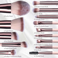 BS-MALL Makeup Brushes Foundation Powder Concealers Eye Shadows Makeup Set with LED Light Mirror 14 Pcs Mini Makeup Brushes (APINK)