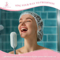 Smilco Disposable Shower Caps 100PCS - 18.1 Inch Large Plastic Hair Cap, Clear Elastic Waterproof Bath Caps - Travel Essentials, Bathing
