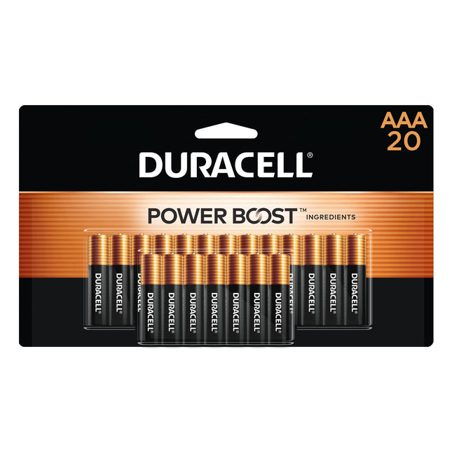 Duracell Coppertop AAA Batteries with Power Boost Ingredients, 20 Count Pack Tri