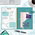 Daily Planner Undated, to Do List Notebook with Hourly Schedule Calendars Meal, Spiral Appointment Organizers Notebook for Man/Women, Pocket,Pen