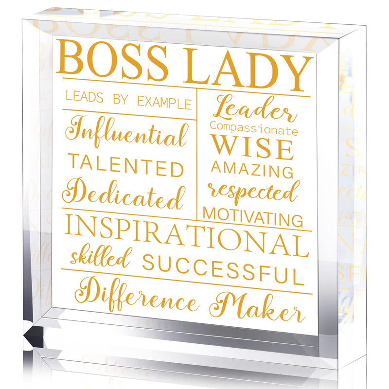 Yalikop Boss Lady Gifts for Women Desk Decor Sign,Classic Style,Gold Gold Classic Style