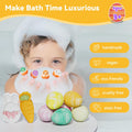 Easter Bath Bombs with Surprise Inside: 9 Pcs Natural Organic Egg Bunny Shaped Basket Stuffers for Kids Girls Boys Bubble Bathbombs Fruit Scented