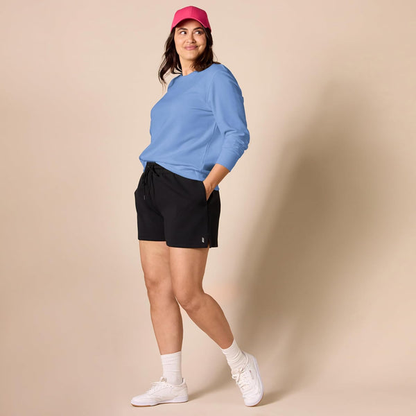 Amazon Essentials Women's Fleece Crewneck Long Sleeve Pullover Sweatshirt (Available in Plus Size) Medium Blue