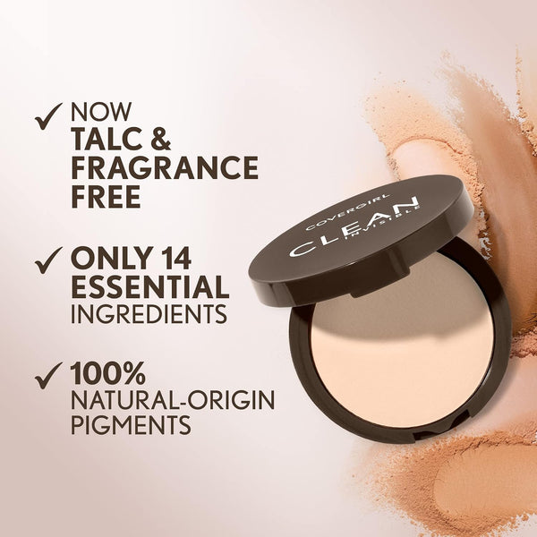 Covergirl Clean Invisible Pressed Powder, Lightweight, Breathable, Vegan Formula, Creamy Beige 150, 0.38oz 150 Creamy Beige 0.38 Ounce (Pack of 1)
