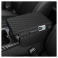 Upgraded Car Center Console Cover,Microfiber Leather Car Armrest Cover Cushion with 2 Storage Bags,Universal Car Armrest Storage Box Car Interior