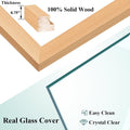 RPJC 6x8 (4x6 with Mat) Solid Wood Picture Frame Real Glass Cover Natural | Fits 4x6 with Mat or 6x8 Without Mat, Easel Back, Wall Mount or