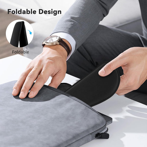 Zibly Ergonomic Gel Keyboard Wrist Rest & Mousepad Rests for Computer, Silky Memory Foam for Typing (Black Combo)