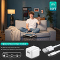 Iphone Charger [Mfi Certified] Long 2 Pack 10FT Lightning Cable Cube Iphone Charging Transfer Cord Cable with USB Plug Wall Charger Block Travel