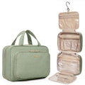 BAGSMART Toiletry Bag Hanging Travel Makeup Organizer with TSA Approved Transparent Cosmetic Bag Makeup Bag for Full Sized Toiletries, Large-Green