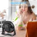 BESKAR USB Small Desk Fan, Portable Fans with 3 Speeds Strong Airflow, Quiet Operation and 360°Rotate, Personal Table Fan for Home,Office, Bedroom
