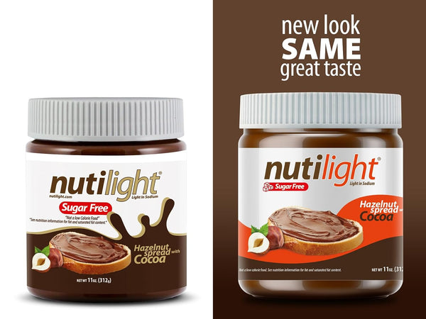 Nutilight Sugar Free Hazelnut Spread with Cocoa - Keto Low Carb (11 oz) | Diabetic friendly, low net carb, fiber. Mix & match flavors to save