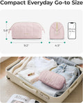 BAGSMART Makeup Bag Travel Toiletry Bag, Puffy Padded Make up Bags for Women Makeup Organizer Case, Wide-Open Pouch Purse Travel Essentials