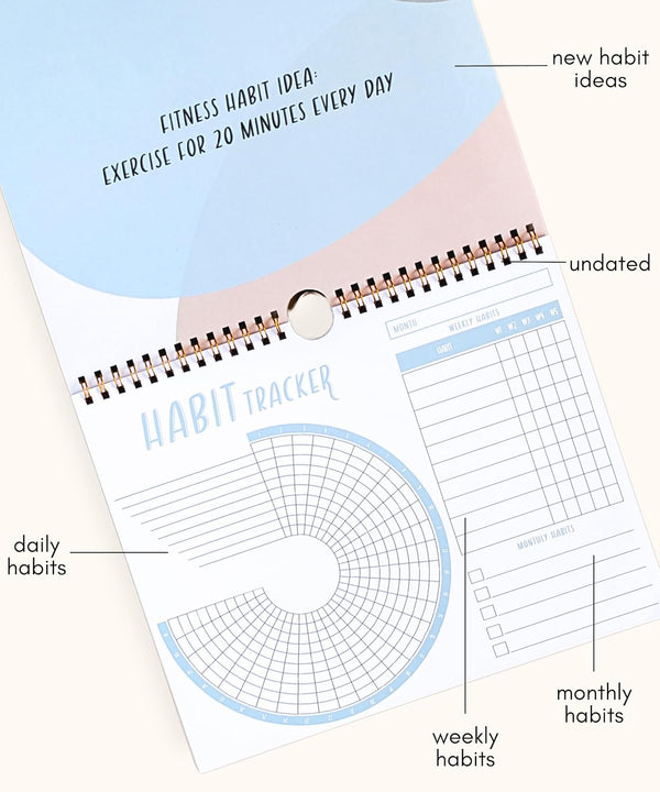 Lamare Habit Tracker Calendar and Food Journal for Women â Goal Setting, Wellness Planner, Meal Planner, Fitness Tracker, Weight Loss Journal,