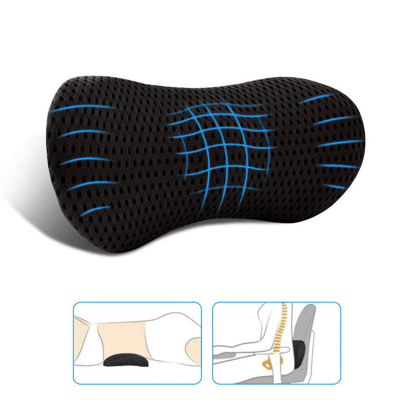 Lumbar Pillow, Memory Foam Lumbar Support Pillow for Office Chair and Car Seat, Back Support Pillow for Lower Back Pain Relief, Support Cushion