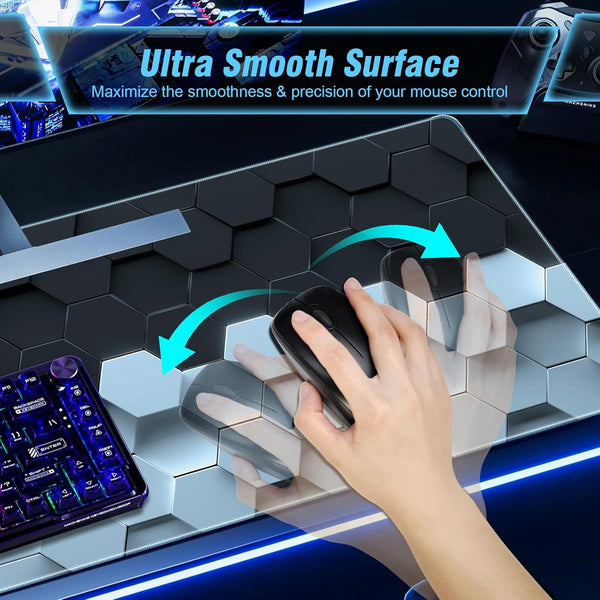 Large Mousepad Gaming, 35.4X15.7In Mouse Pad for Professional Gaming & Comfort Office, Quality Lycra Cloth Extra Large Mouse Pad XXXL, Non-Slip