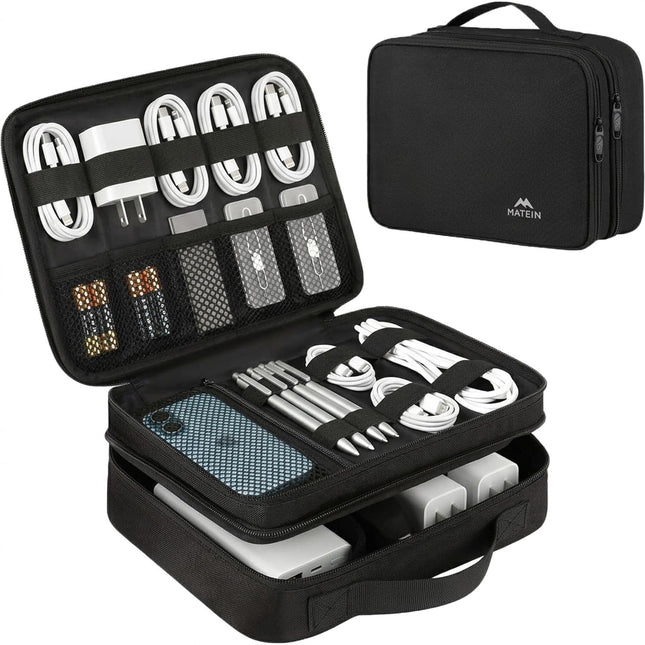 MATEIN Electronics Organizer Travel Case, Water Resistant Cable Organizer Bag for Travel Essentials, Gifts for Men, Stor