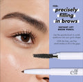 E.L.F. Instant Lift Brow Pencil, Dual-Sided, Precise, Fine Tip, Shapes, Defines, Fills Brows, Contours, Combs, Tames, Neutral Brown, 0.006 Oz