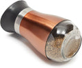 Juvale Stainless Steel Copper Salt and Pepper Shakers Set with Glass Bottom, Screw-Off Caps, Perforated "S" and "P" Designs for Kitchen, 2.5 x 2.5