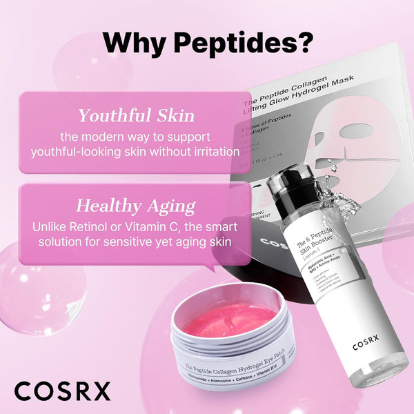 COSRX 6X Peptide Collagen Booster Toner Serum, Niacinamide & Hyaluronic Acid Facial Essence for All Skin Types, Korean Skin Care, Paraben Free,